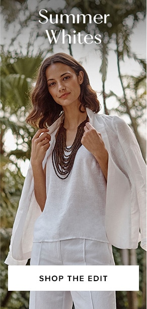 Summer whites. Shop the edit.