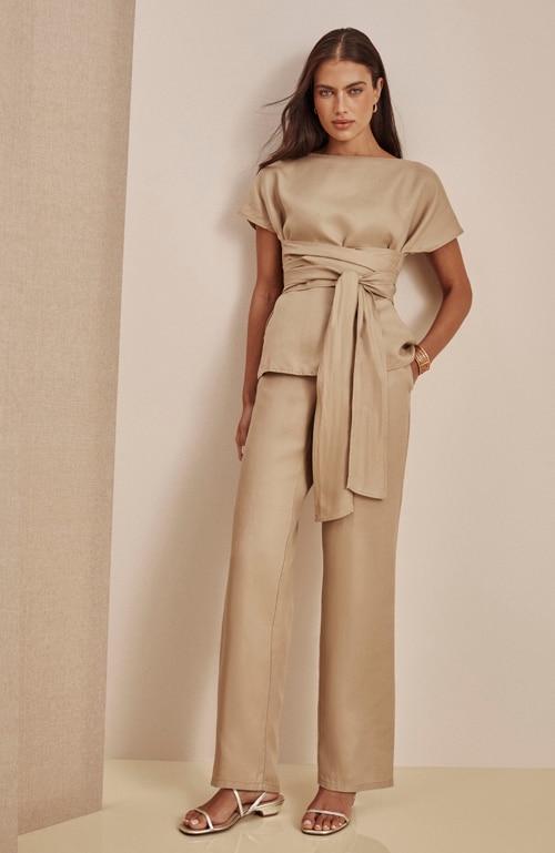Shop our pure jill slub straight-leg pants
