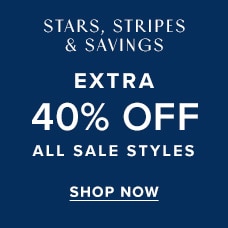 Extra 40% Off All Sale Styles. Shop the sale.