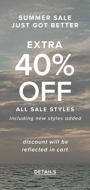 Summer Sale Just Got Better: Extra 40% off all sale styles. Discount will be reflected in cart. See details.