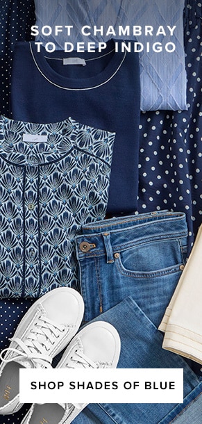 Soft chambray to deep indigo. Shop shades of blue.