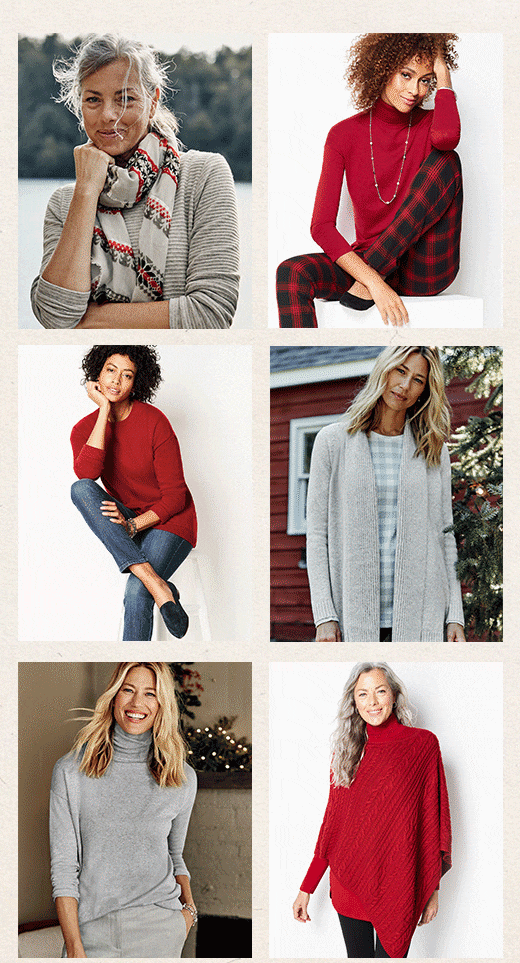 Signature shades of red and grey in fresh styles from our new collection »