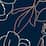 navy blue outline floral