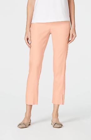 Image for Linen-Stretch Front-Slit Ankle Pants