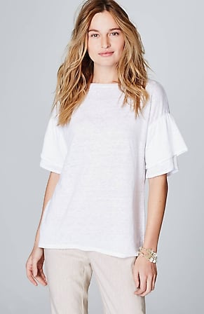 Image for Linen-Knit Tiered-Sleeve Tee