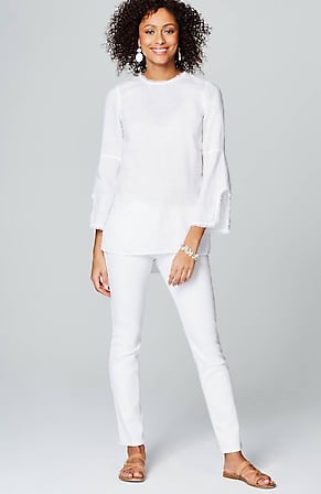 Image for Linen Fringe-Trimmed Tunic