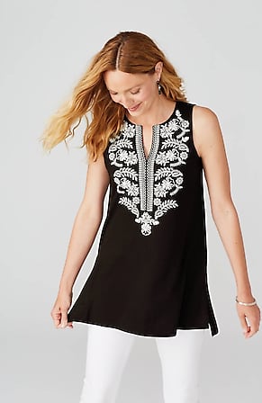 Image for Embroidered Sleeveless Knit Tunic