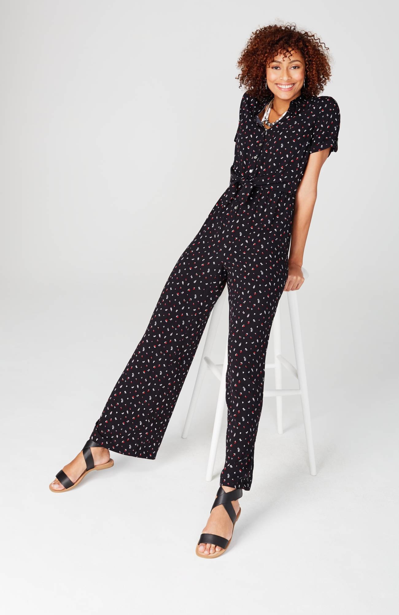 tie front black jumpsuit