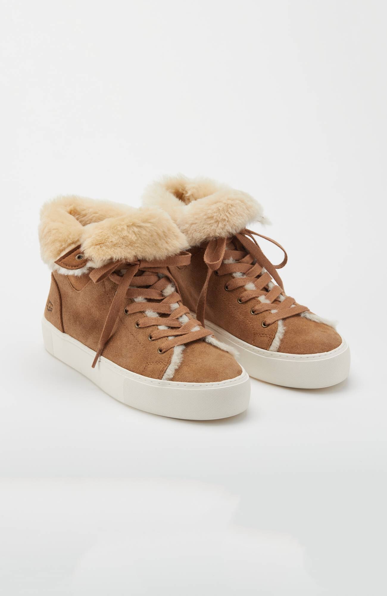 beven genuine shearling high top sneaker
