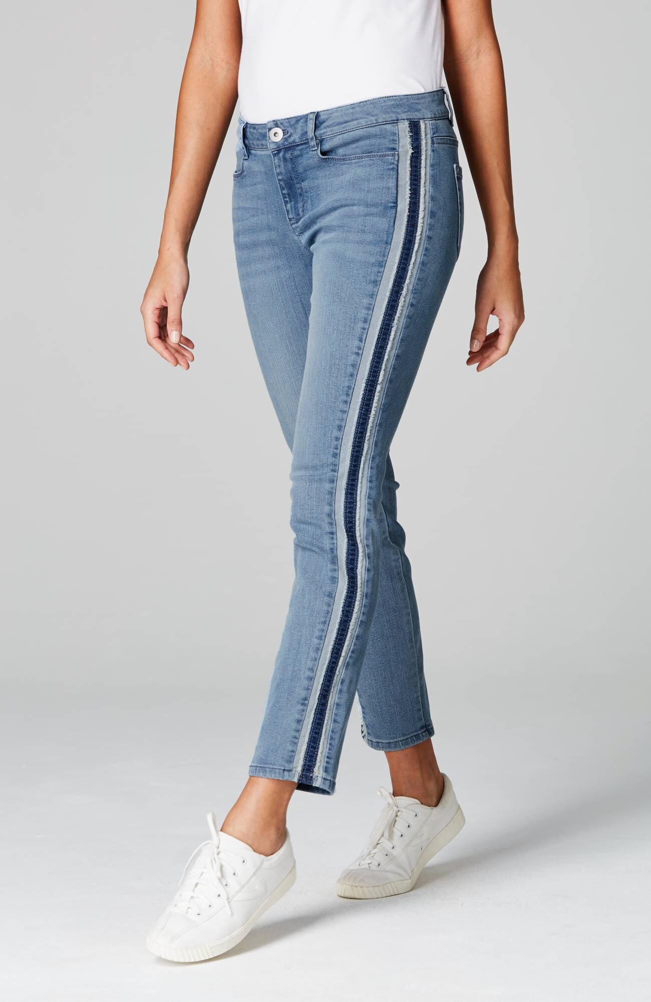 grey side stripe jeans