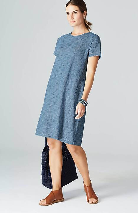 Pure Jill Indigo A Line Tee Dress Jjill