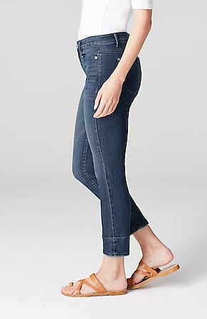 Image for Authentic Fit Fringed-Hem Cropped Jeans