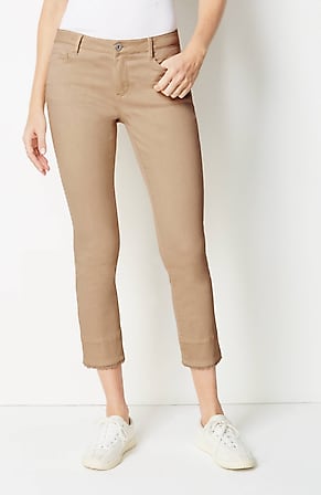 Image for Authentic Fit Fringed-Hem Cropped Jeans