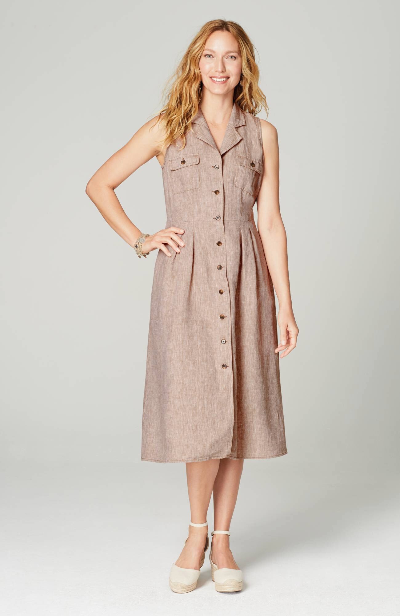 jjill long linen dresses