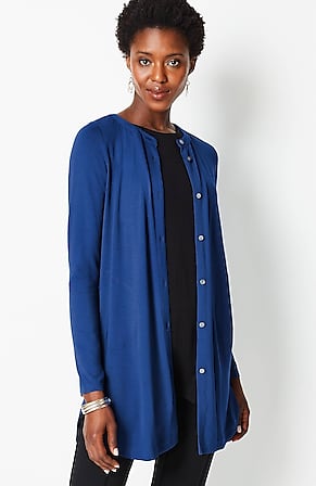 Image for Wearever Button-Front Long-Line Tunic