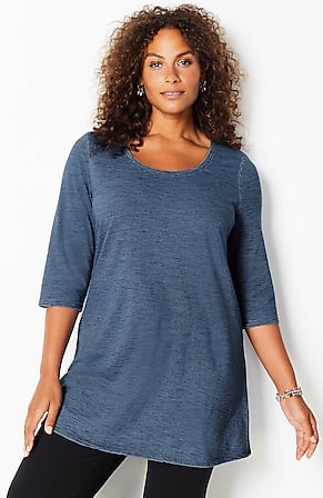 Image for Pure Jill Indigo-Knit Ballet-Sleeve Tunic