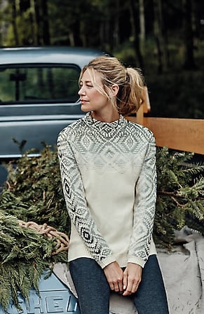 Image for Ombré Fair Isle Mock-Neck Sweater