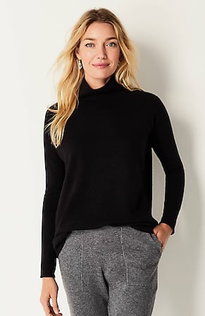 Image for Cashmere Draped-Neck Sweater