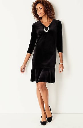 Image for Wearever Velvet Flounced-Hem Dress