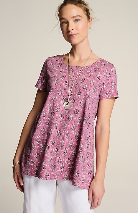 pure jill scoop-neck elliptical tee
