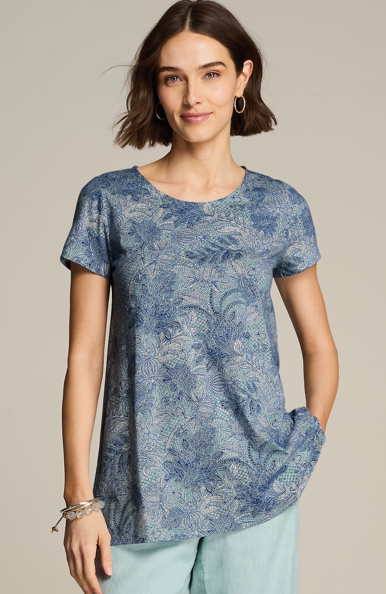 Jjill J.jill Pure Jill Scoop-neck Elliptical Tee