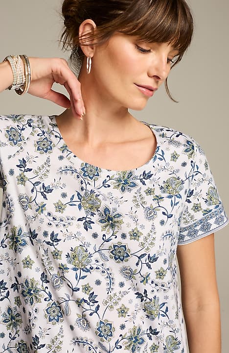 pure jill scoop-neck elliptical tee