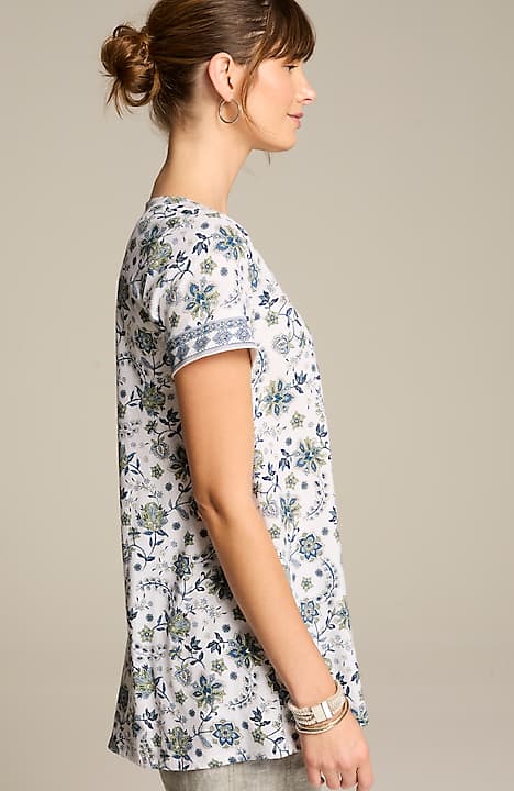 pure jill scoop-neck elliptical tee