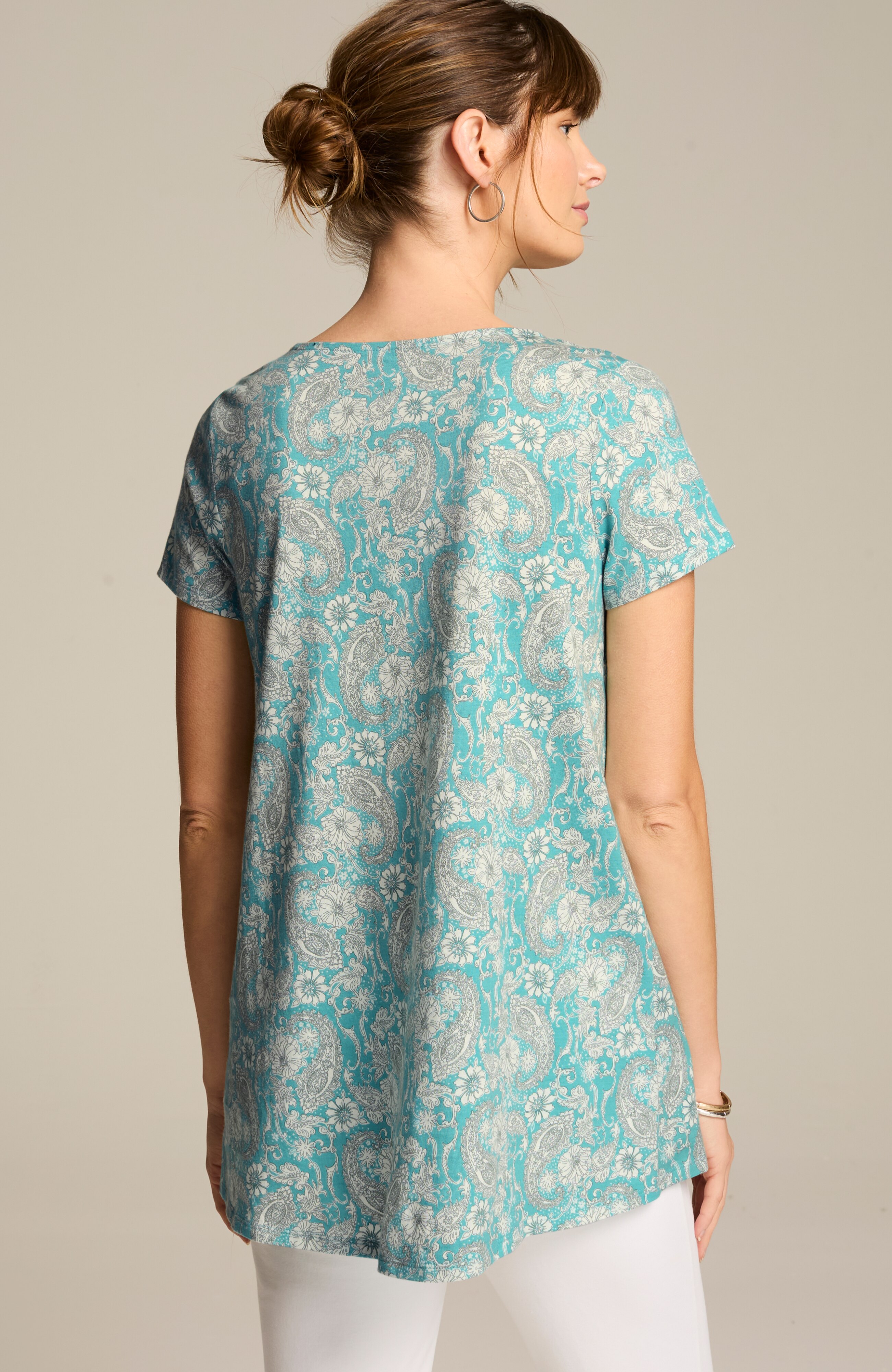 pure jill scoop-neck elliptical tee