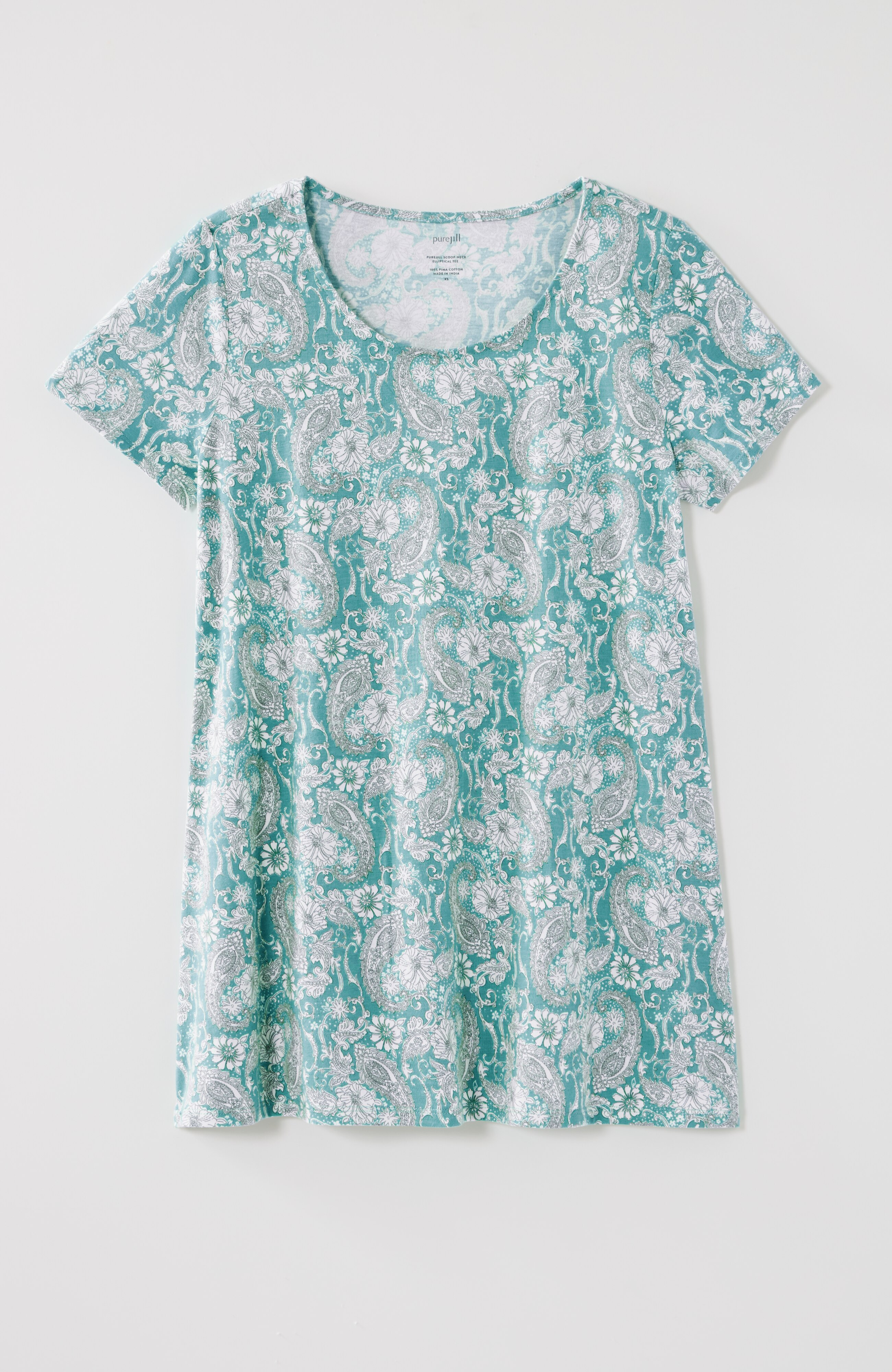 pure jill scoop-neck elliptical tee