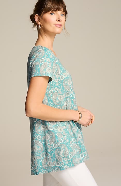 pure jill scoop-neck elliptical tee