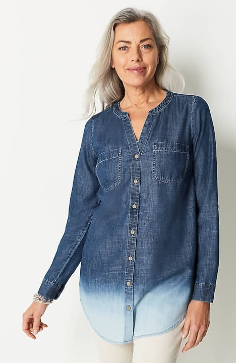 Image For Indigo Dip-Dyed Tunic from JJill