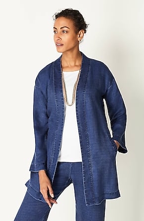 Image for Pure Jill Tencel™ Indigo Open-Front Jacket