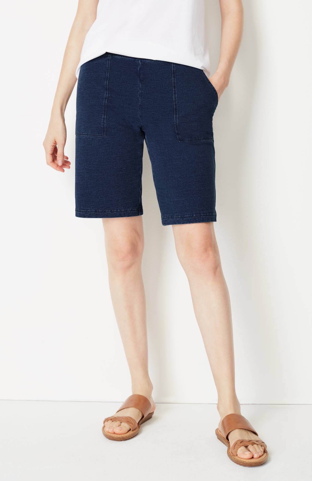 Pure Jill Indigo Knit Jean Shorts