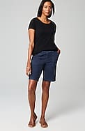 pure jill indigo knit jean shorts