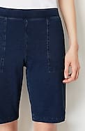 pure jill indigo knit jean shorts