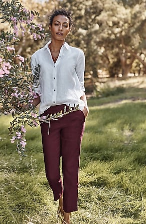 Image for Linen-Stretch Pull-On Pants