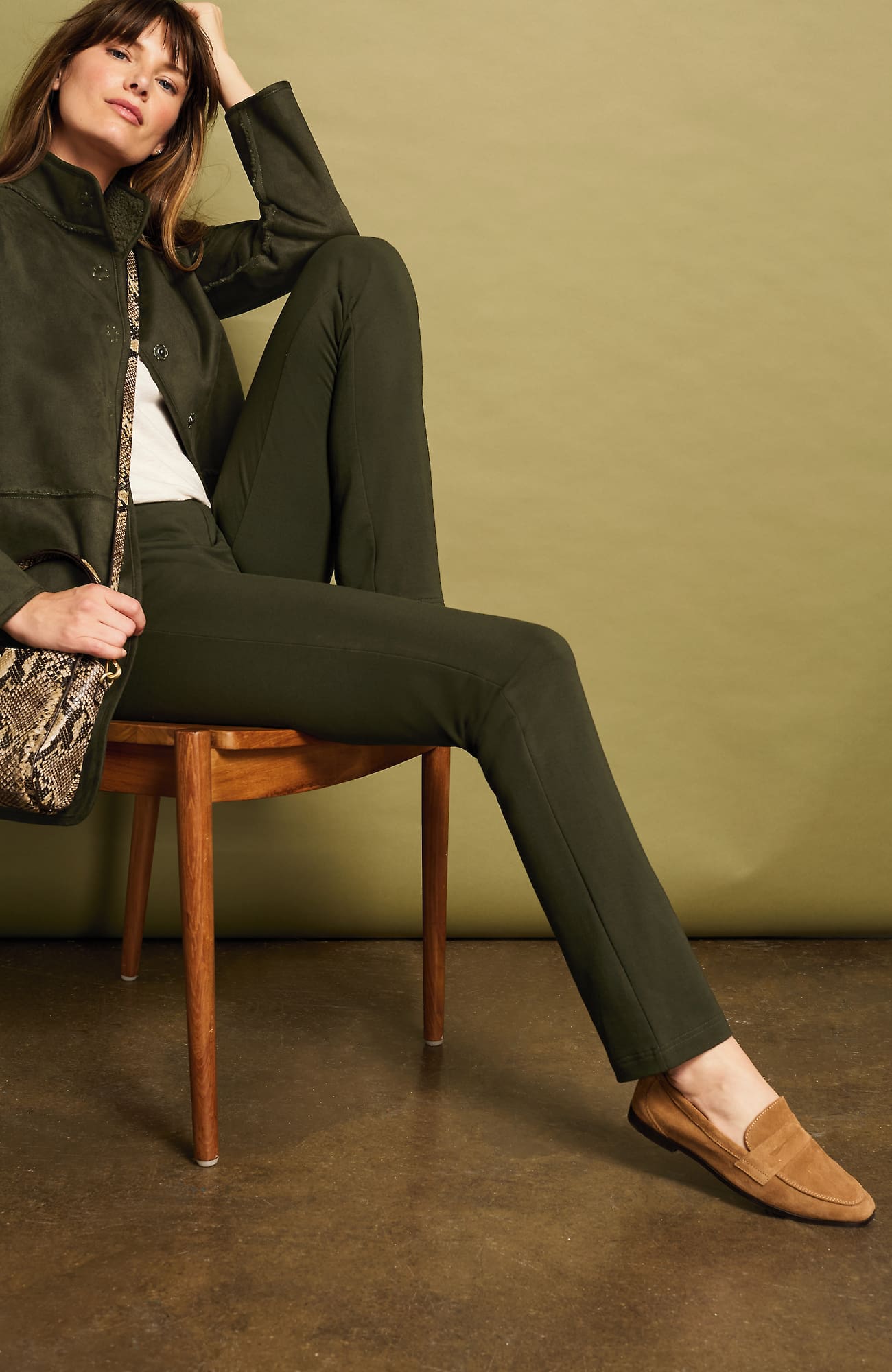 Jjill J.jill Pure Jill Affinity Slim-leg Pants In Green