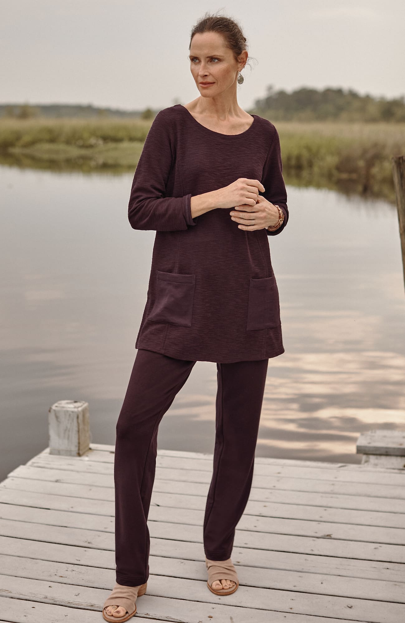 Jjill J.jill Pure Jill Affinity Slim-leg Pants In Black Violet