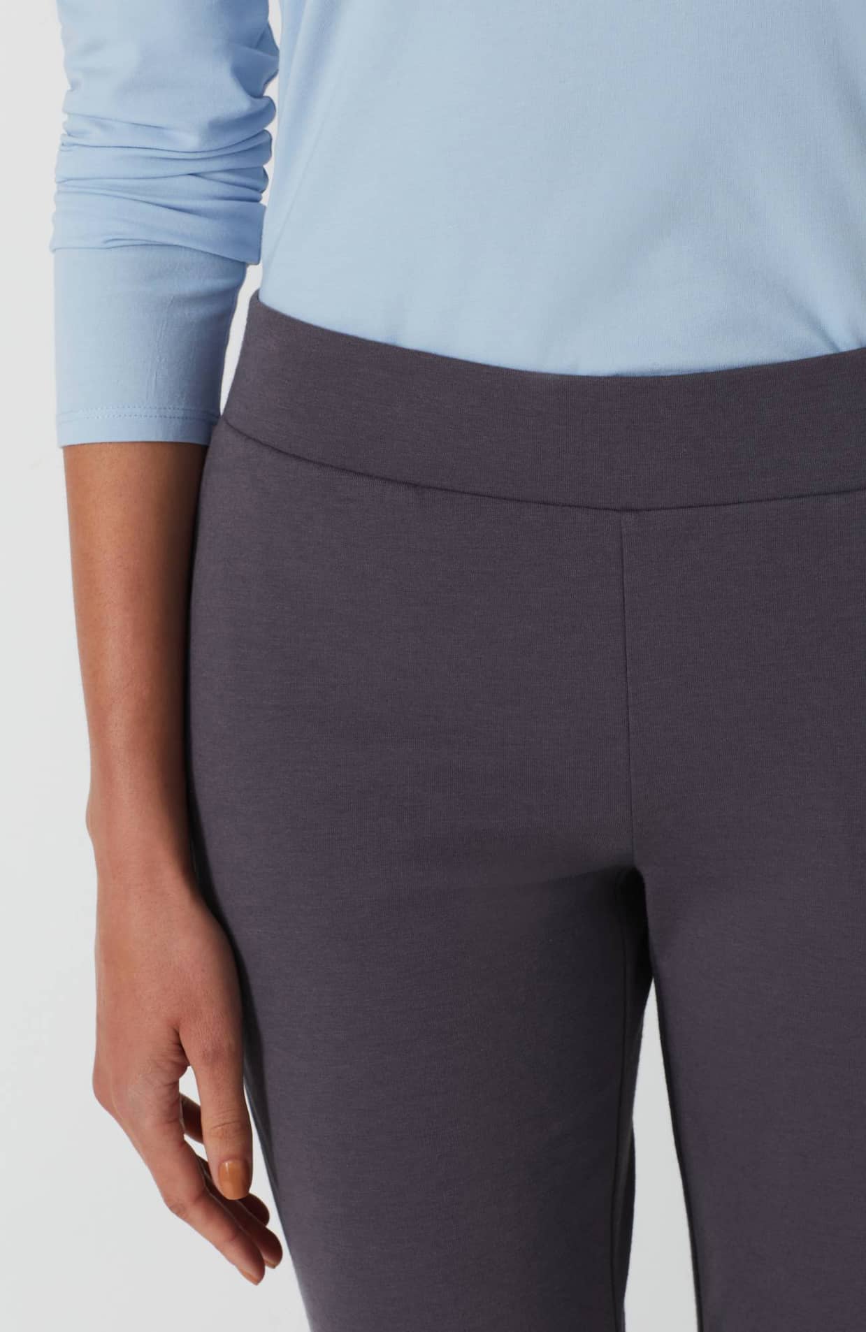 J Jill Pure Jill Sand-Washed Full-Leg Pants with Pockets Fits M Tall Onyx  Grey