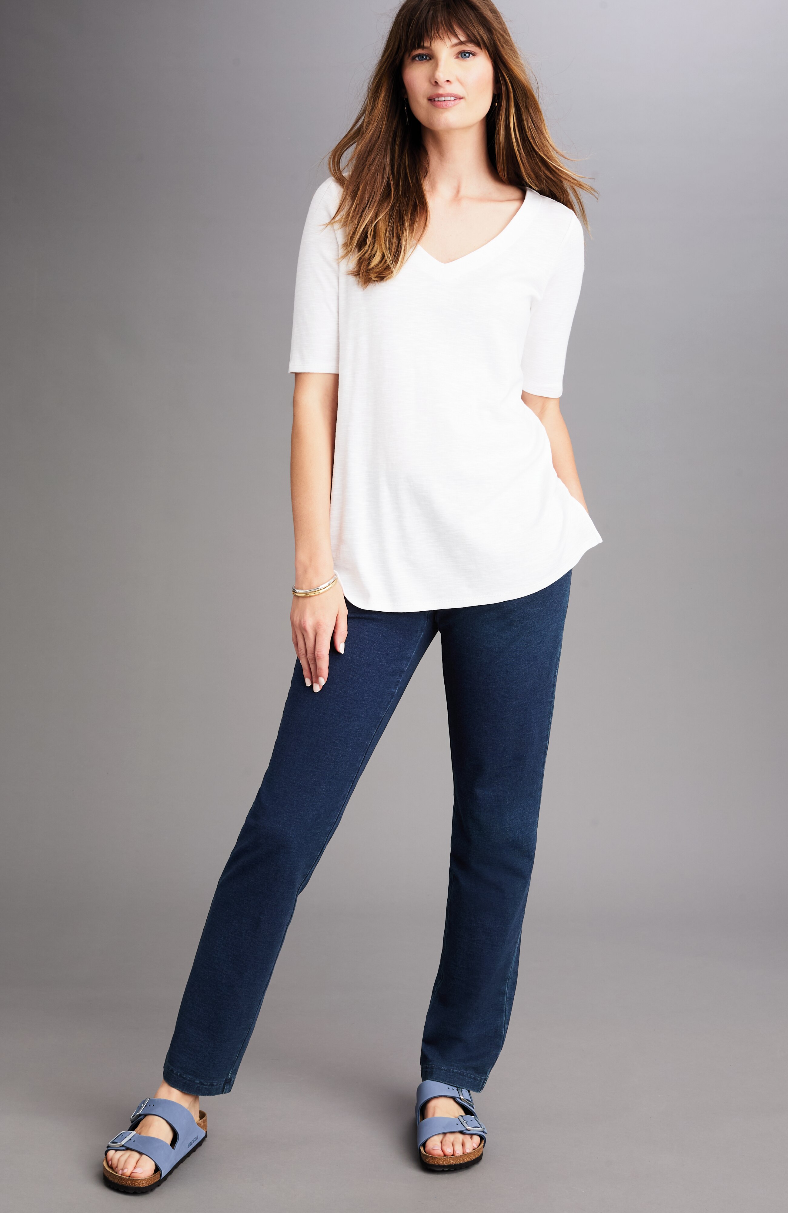 Pure Jill SlimLeg Indigo Knit Jeans JJill