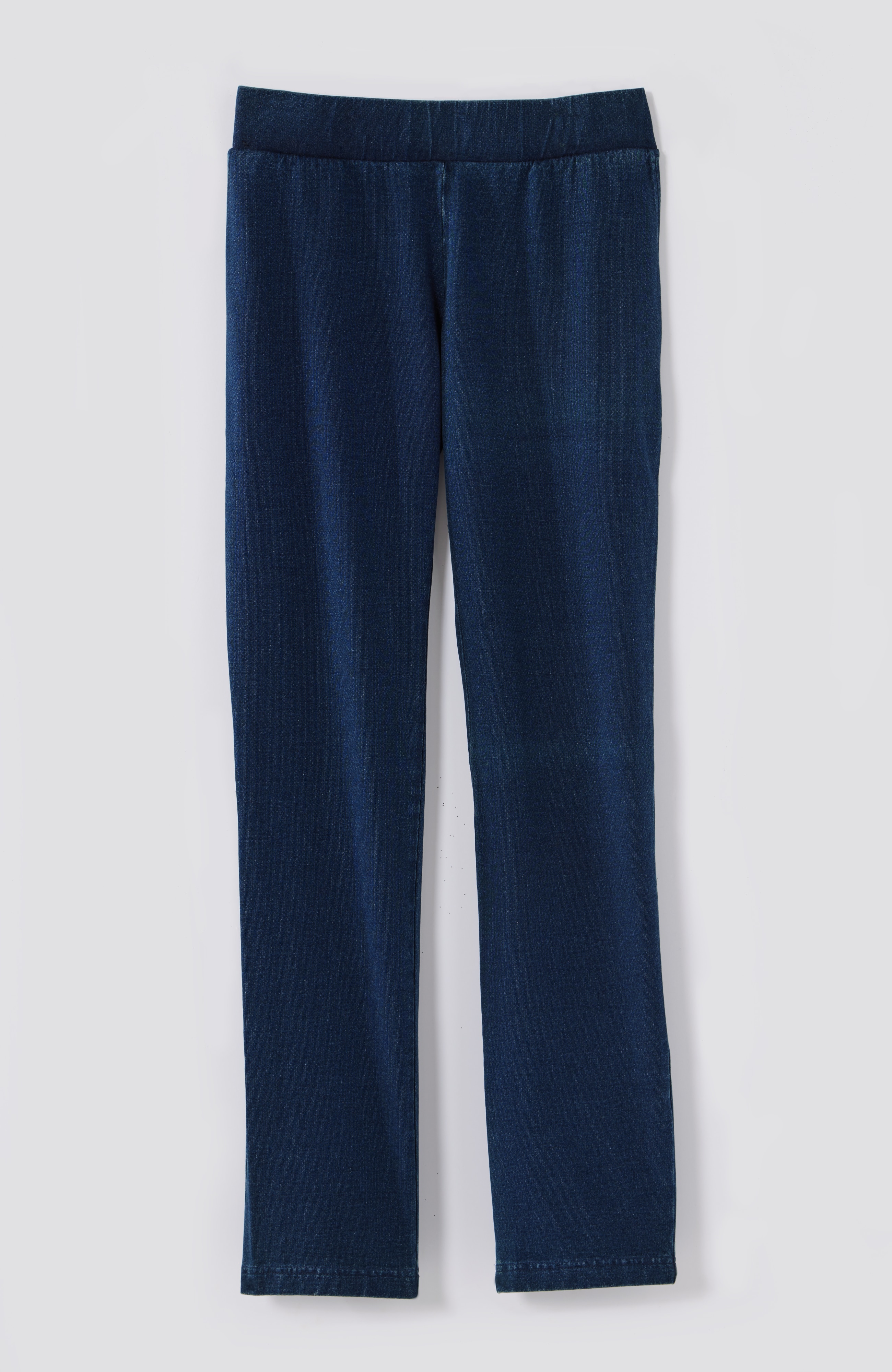 pure jill slim-leg indigo knit jeans