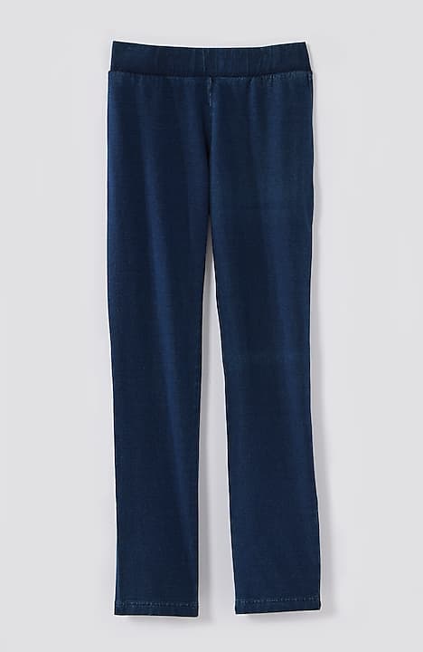 pure jill slim-leg indigo knit jeans