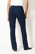 pure jill slim-leg indigo knit jeans