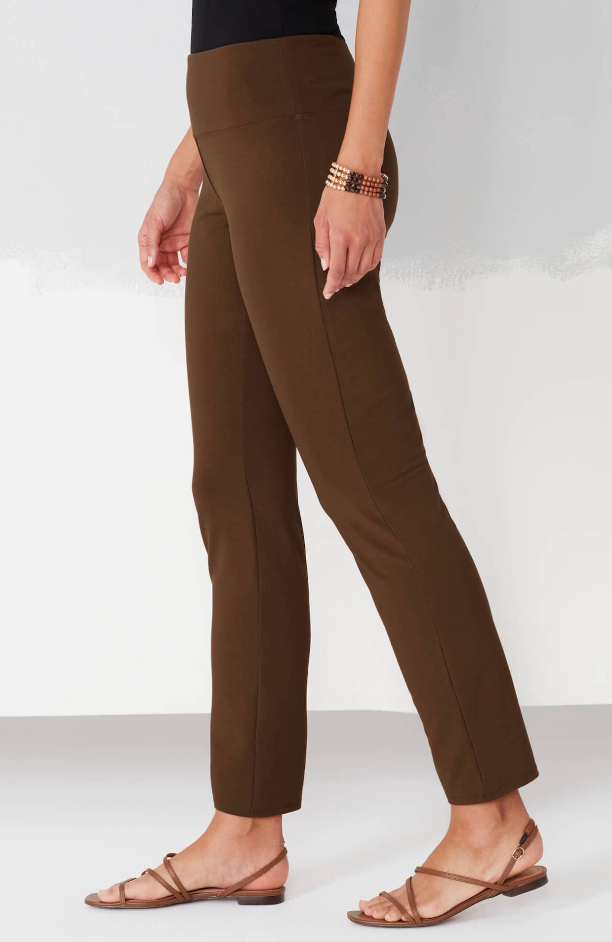 J. Jill, Pants & Jumpsuits, J Jill Ponte Slim Leg Pants Espresso Brown  Stretch Pull On Slim Fit