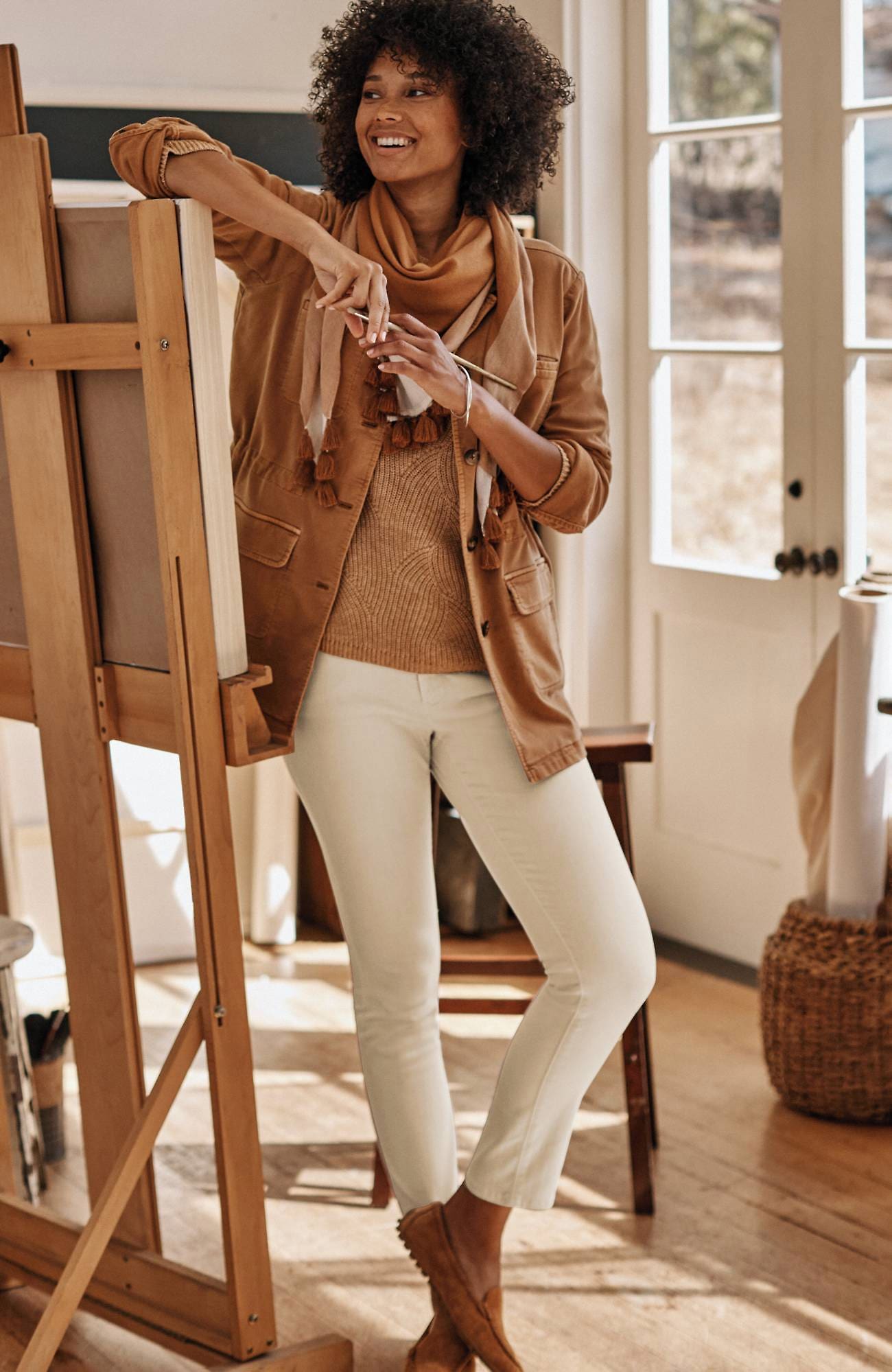 Jjill J.jill Authentic Fit Slim-leg Jeans In Light Barley