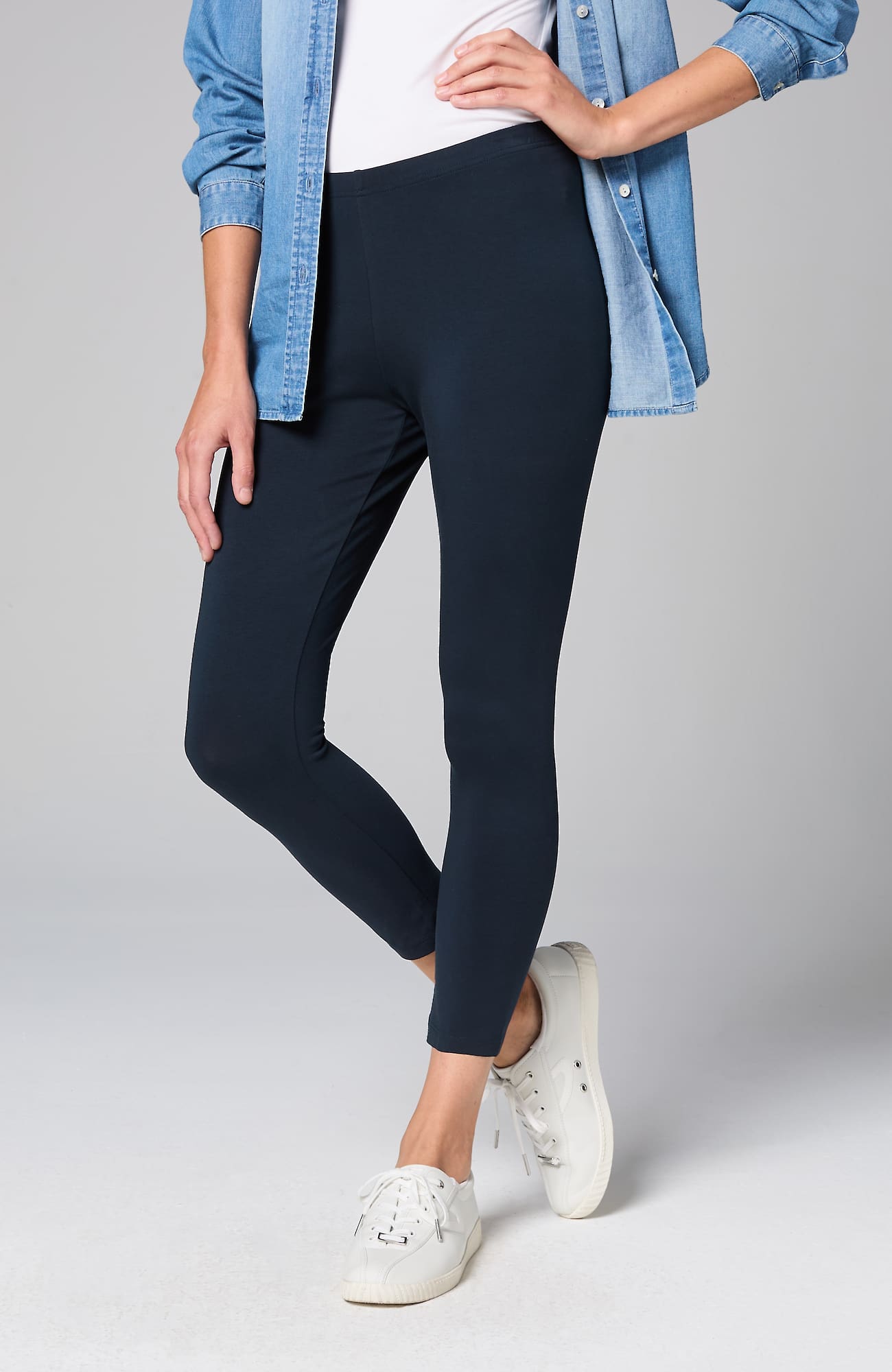 Jjill J.jill Pima Capri Leggings In Deep Blue