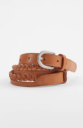 Image for Braided-Leather Adjustable Belt