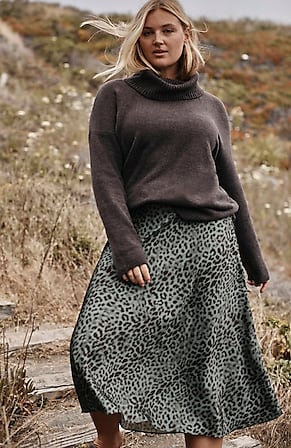 Image for Printed A-Line Midi Skirt