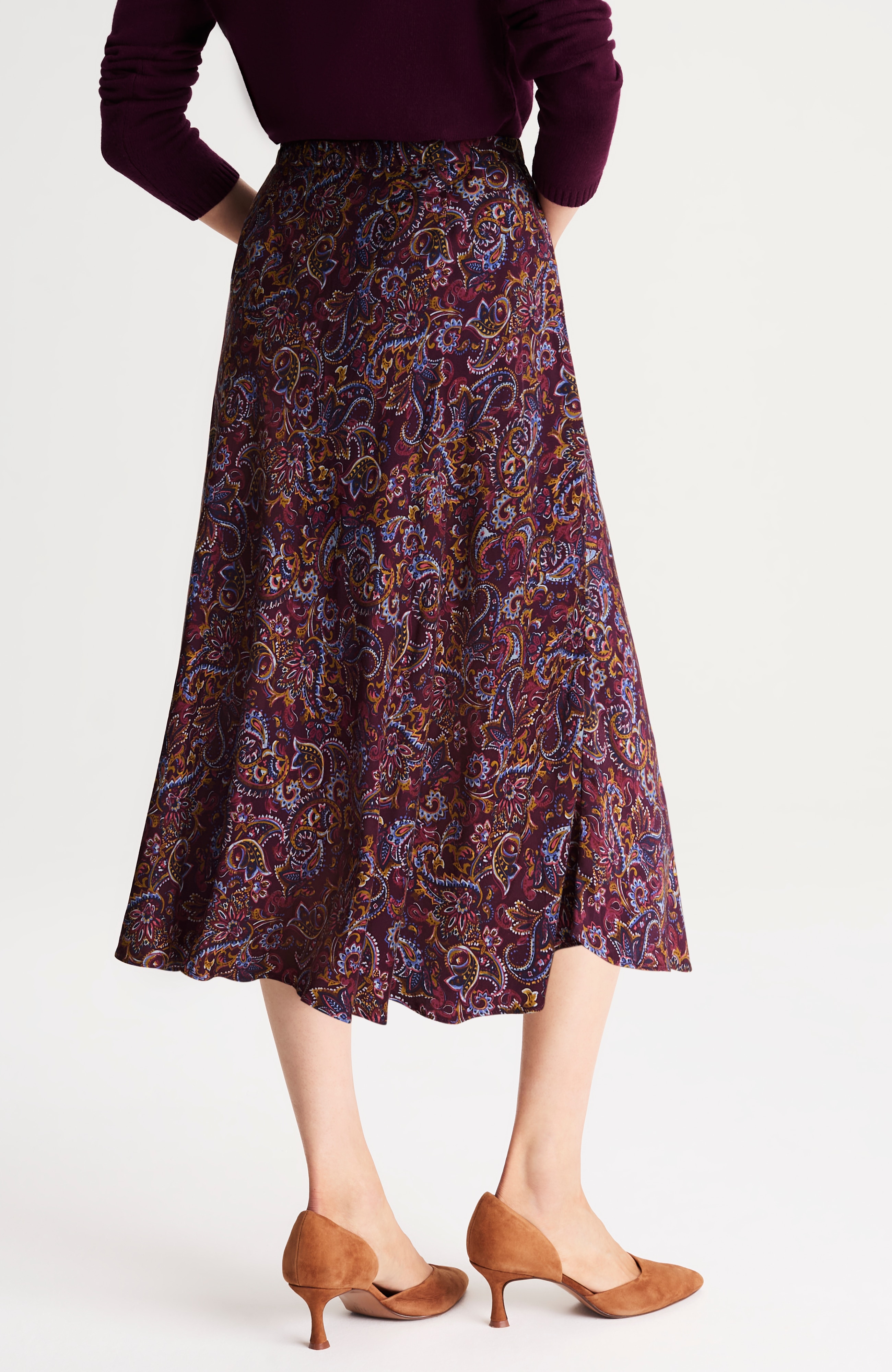 silky a-line midi skirt