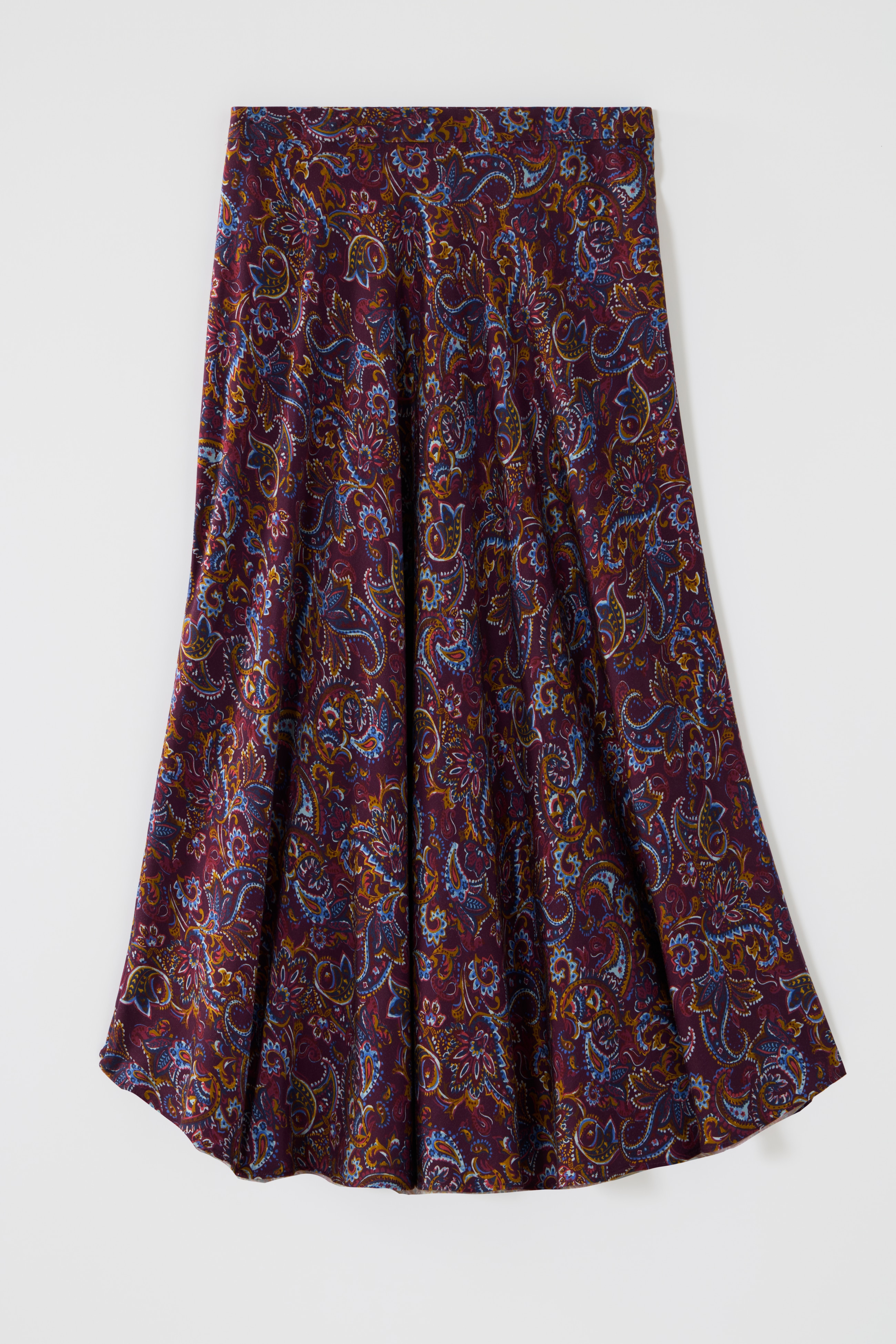 silky a-line midi skirt